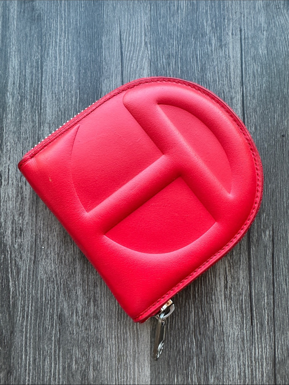 Telfar Red Zip Around Coin Wallet